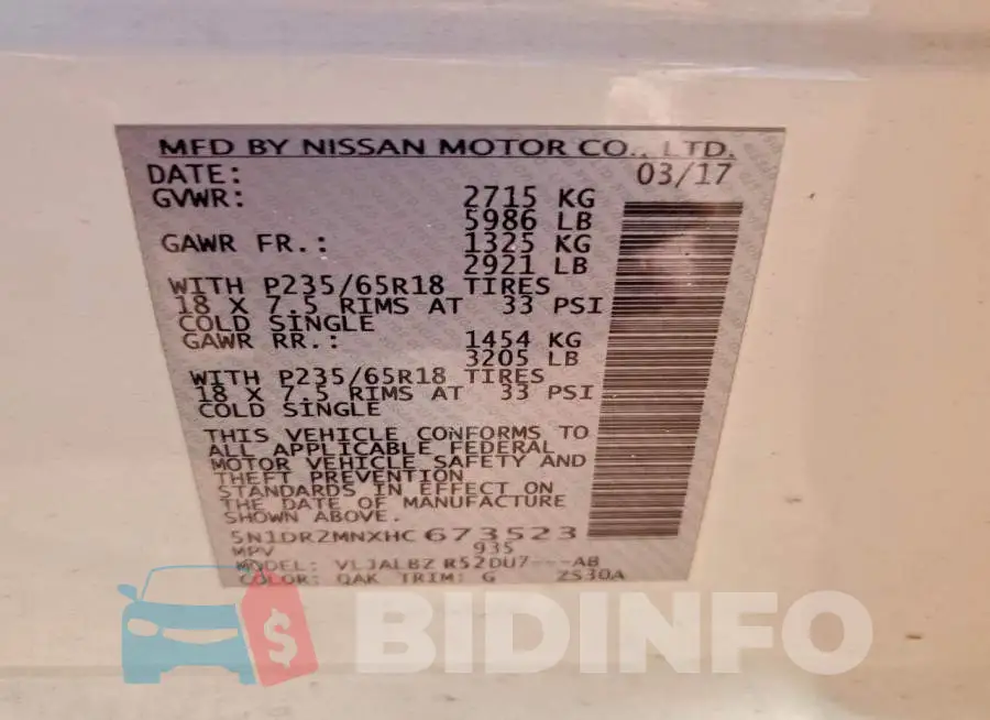 5N1DR2MNXHC673523 Photo# 13