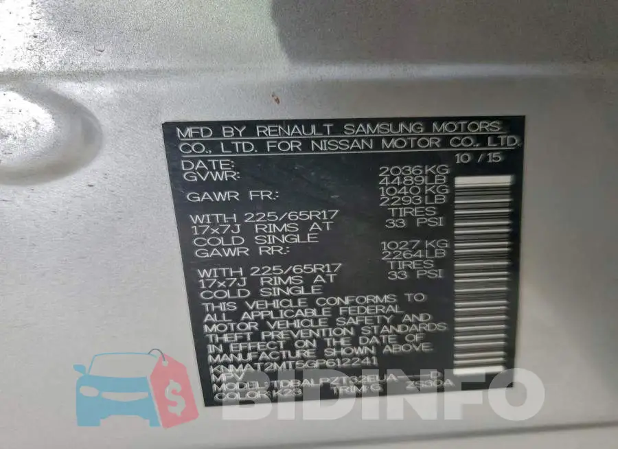 KNMAT2MT5GP612241 Photo# 14