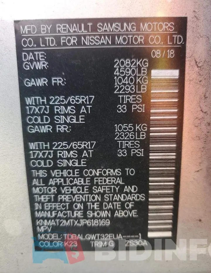 KNMAT2MTXJP618169 Photo# 13