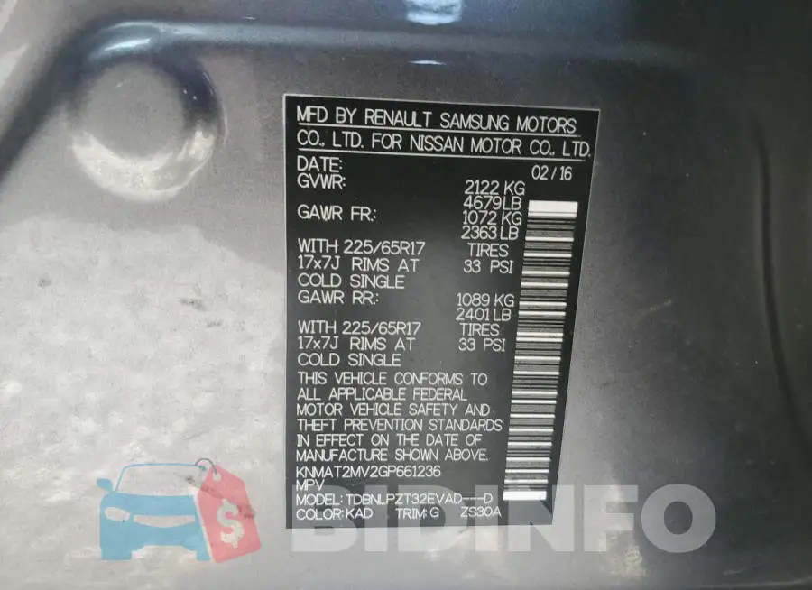 KNMAT2MV2GP661236 Photo# 13