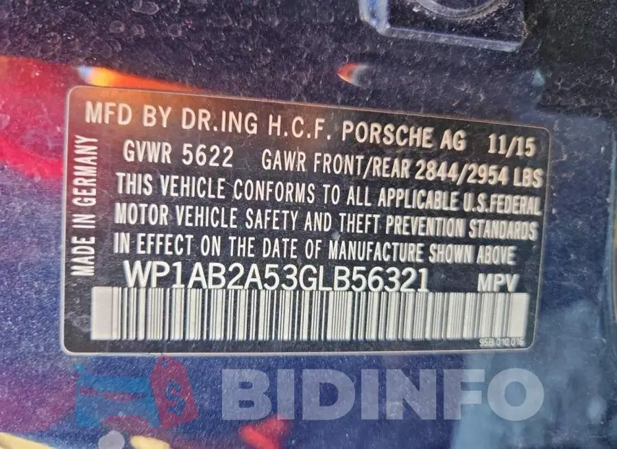 WP1AB2A53GLB56321 Photo# 13