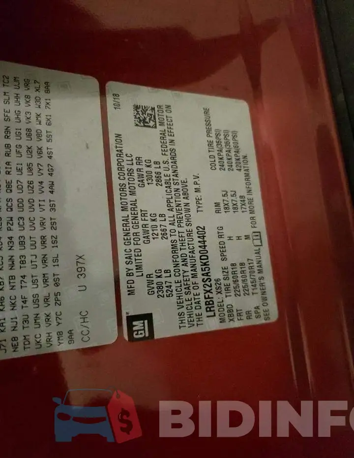 LRBFX2SA5KD044402 Photo# 13