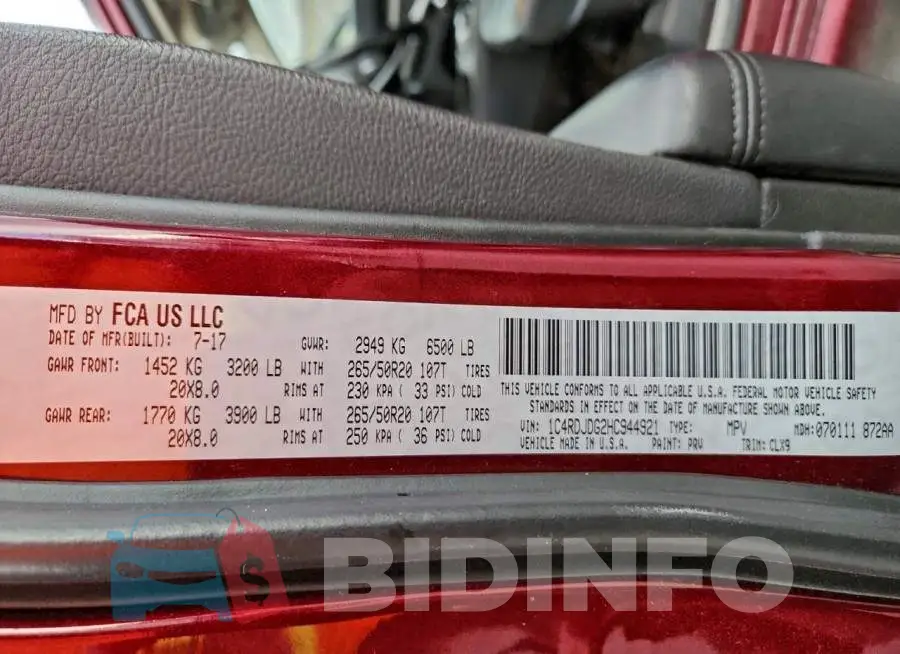 1C4RDJDG2HC944921 Photo# 13