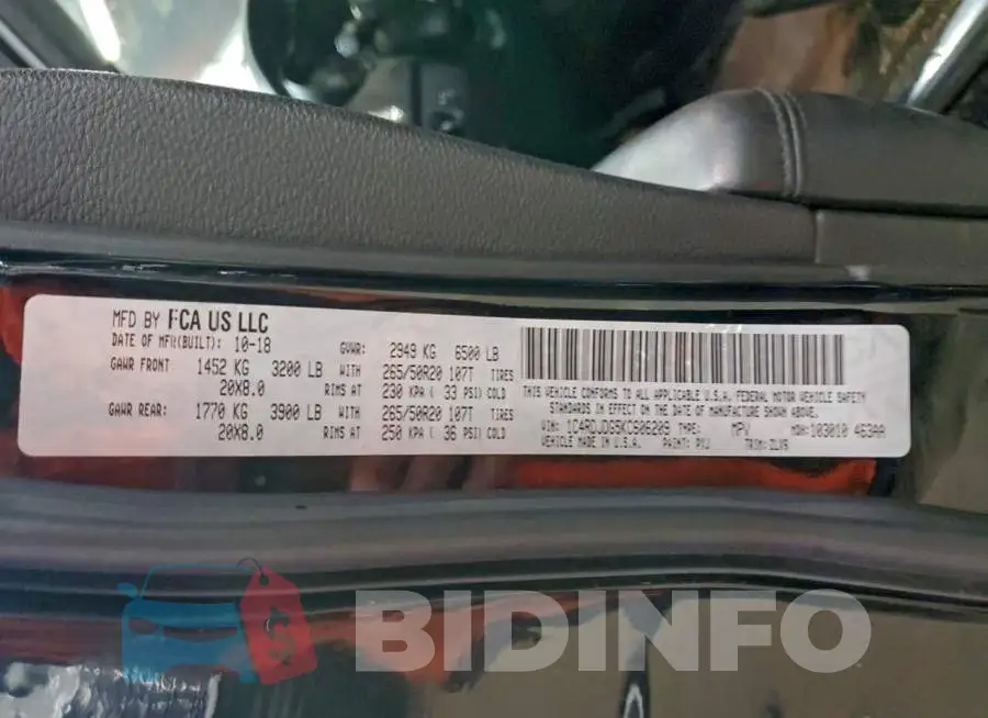 1C4RDJDG5KC606209 Photo# 13