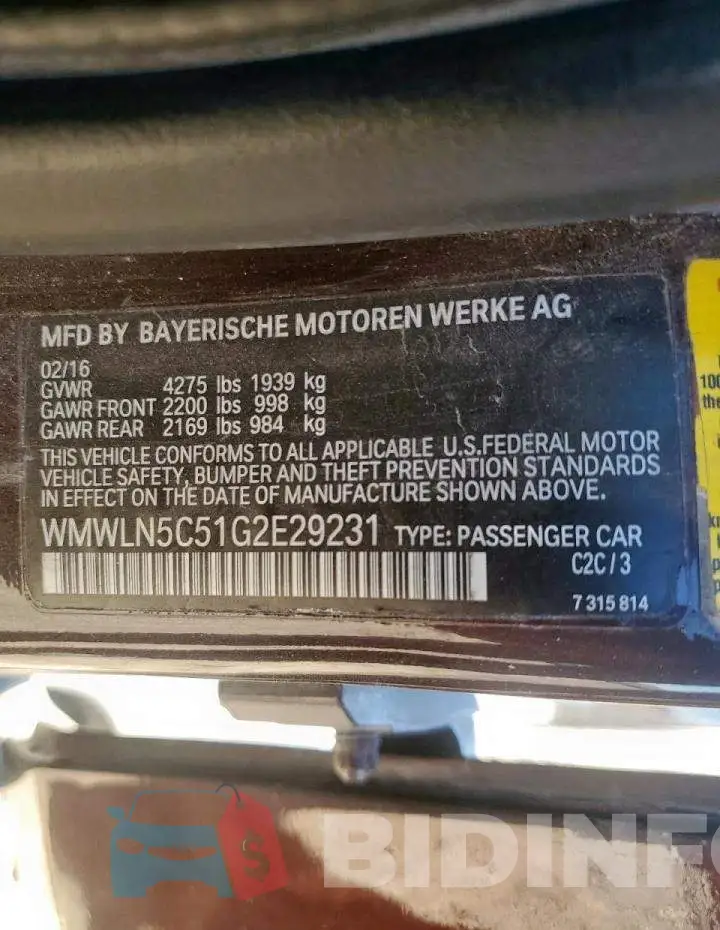 WMWLN5C51G2E29231 Photo# 13