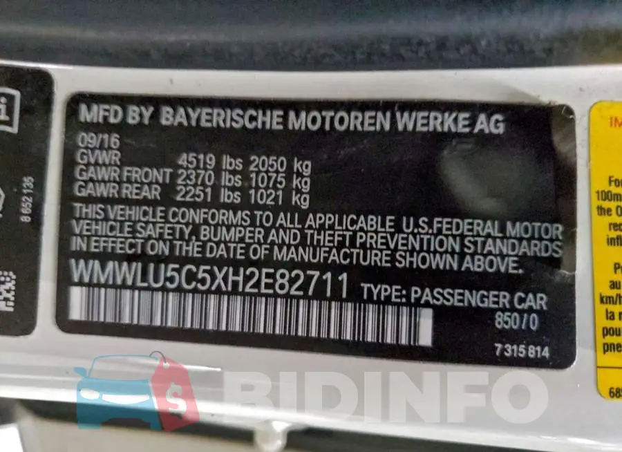 WMWLU5C5XH2E82711 Photo# 12