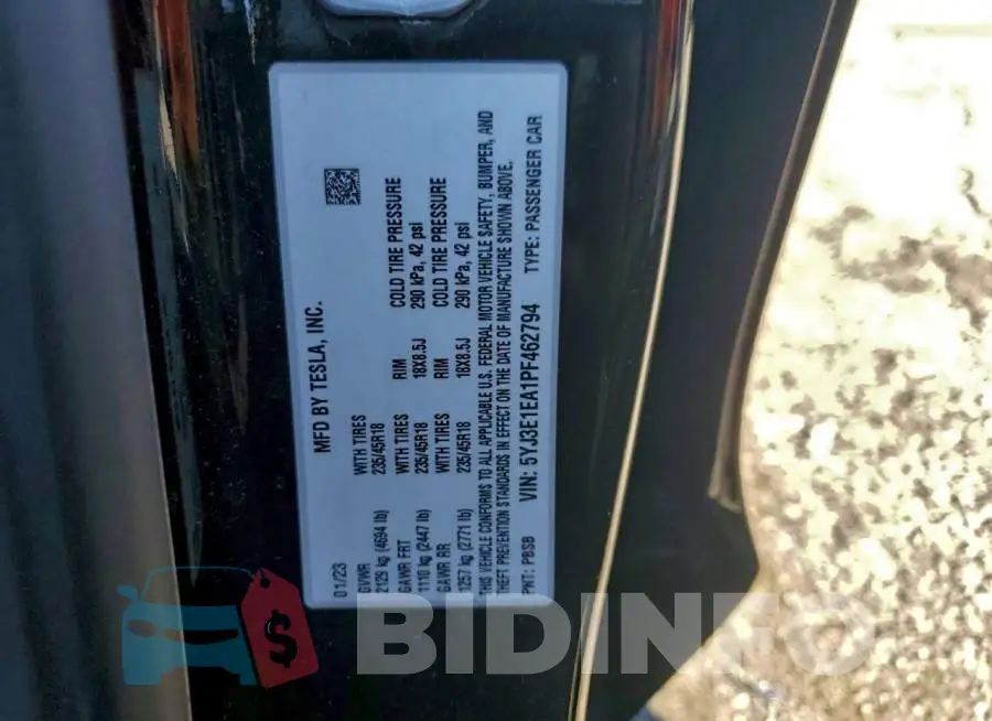 5YJ3E1EA1PF462794 Photo# 12