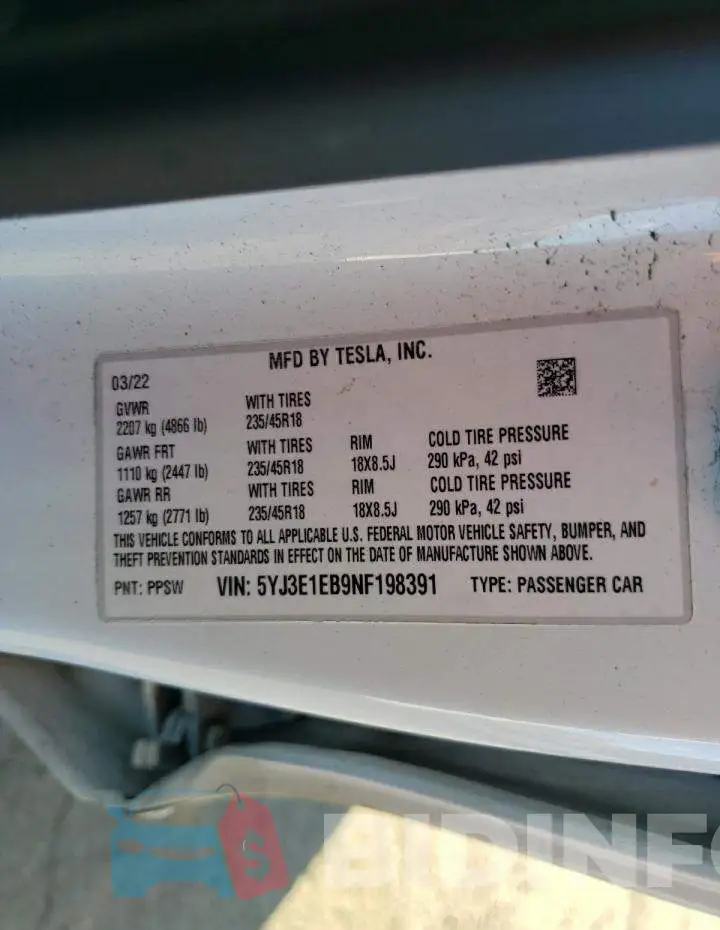 5YJ3E1EB9NF198391 Photo# 12