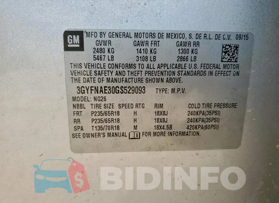 3GYFNAE30GS529093 Photo# 13