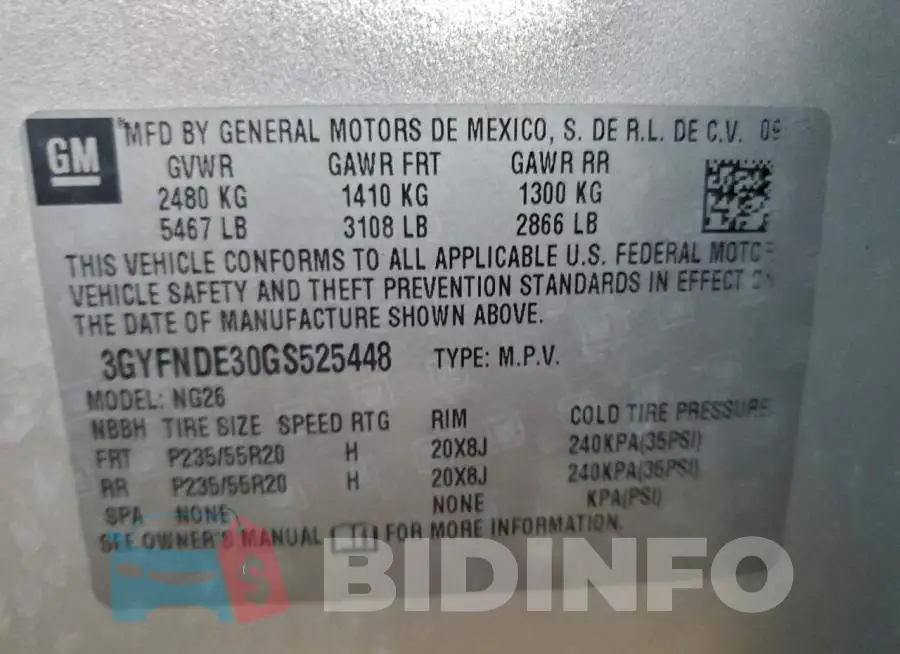 3GYFNDE30GS525448 Photo# 13