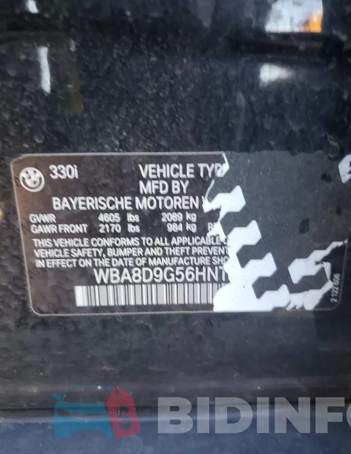 WBA8D9G56HNT90997 Photo# 12