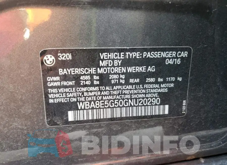 WBA8E5G50GNU20290 Photo# 12