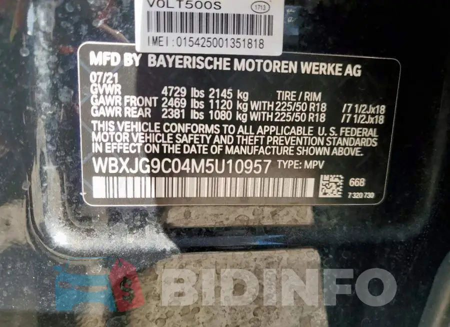 WBXJG9C04M5U10957 Photo# 14