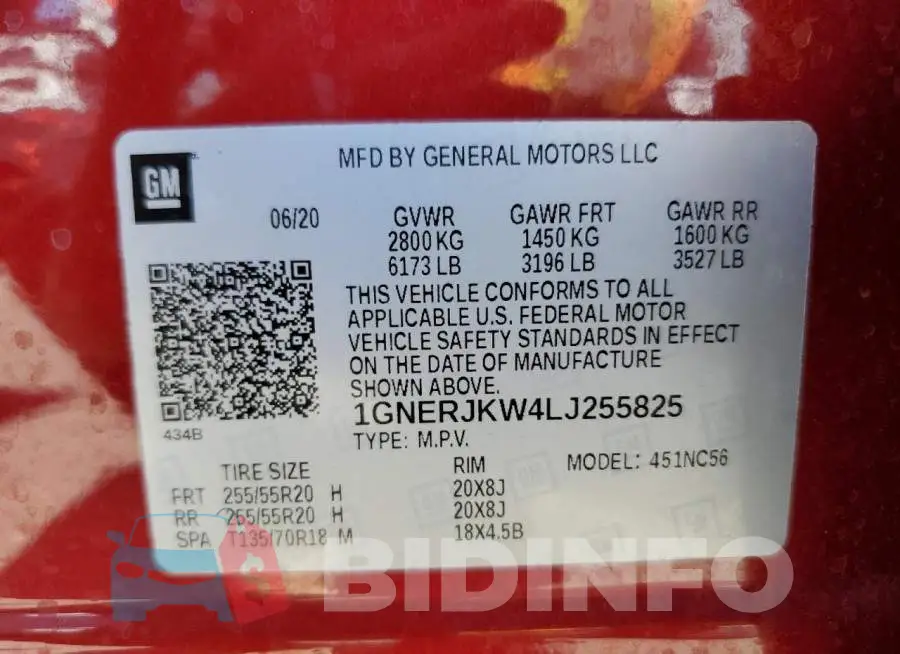 1GNERJKW4LJ255825 Photo# 13