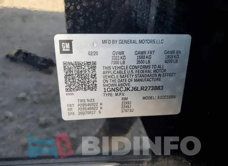 1GNSCJKJ6LR273883 Photo# 13