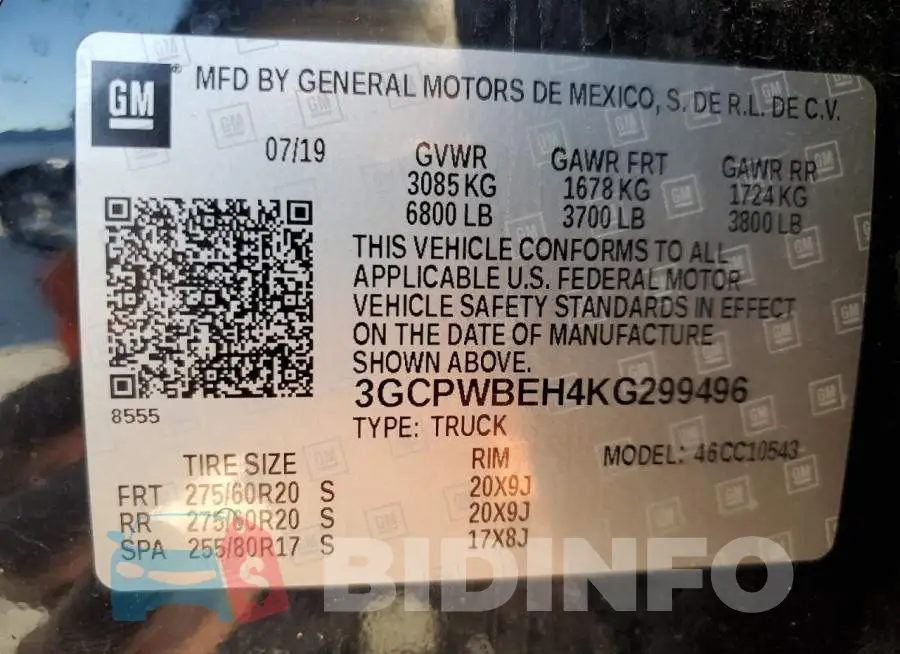 3GCPWBEH4KG299496 Photo# 13