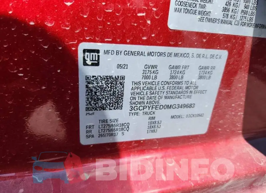 3GCPYFED0MG349683 Photo# 12
