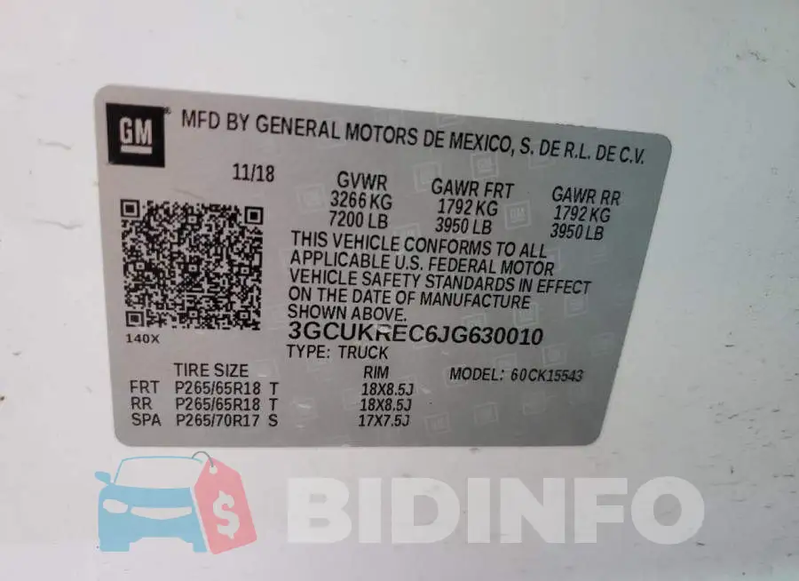 3GCUKREC6JG630010 Photo# 12