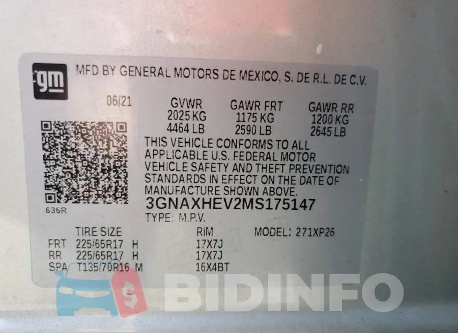 3GNAXHEV2MS175147 Photo# 13
