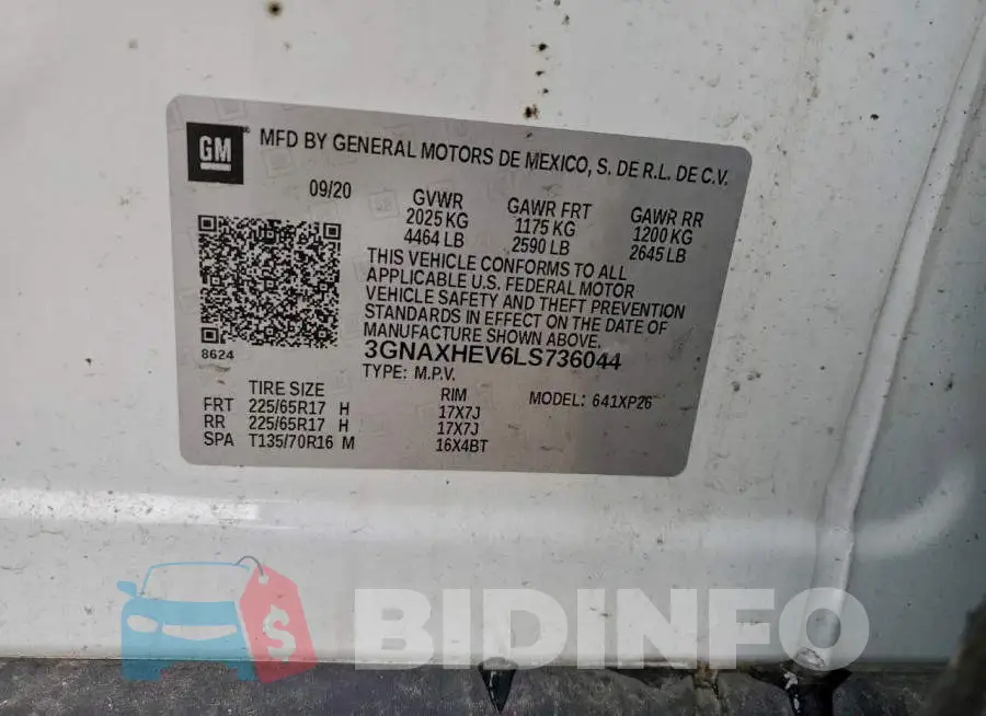 3GNAXHEV6LS736044 Photo# 13
