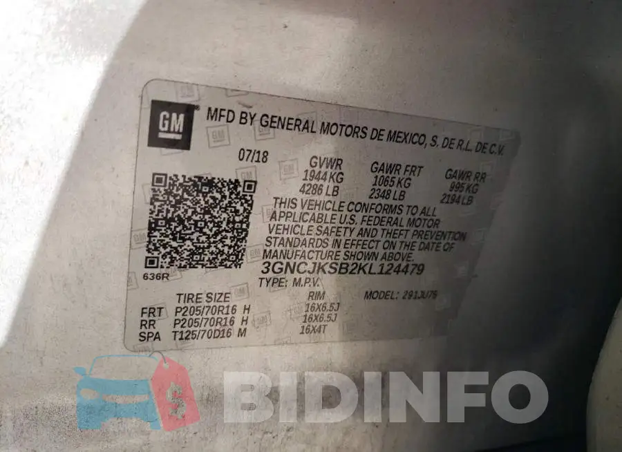 3GNCJKSB2KL124479 Photo# 12