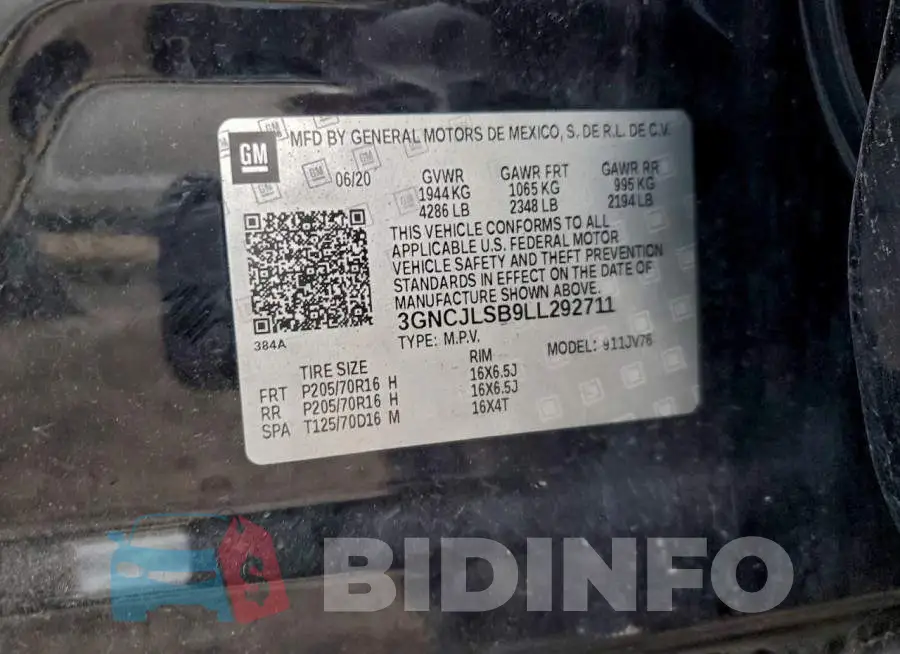 3GNCJLSB9LL292711 Photo# 13