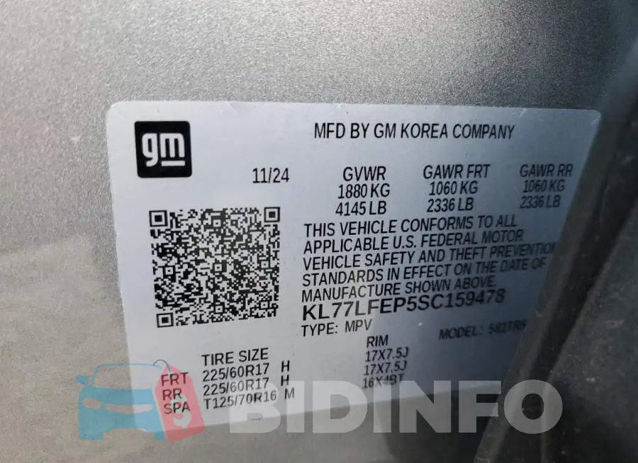 KL77LFEP5SC159478 Photo# 14