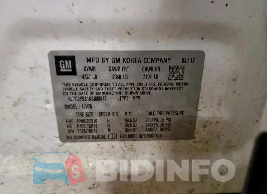 KL7CJPSB1KB880647 Photo# 13