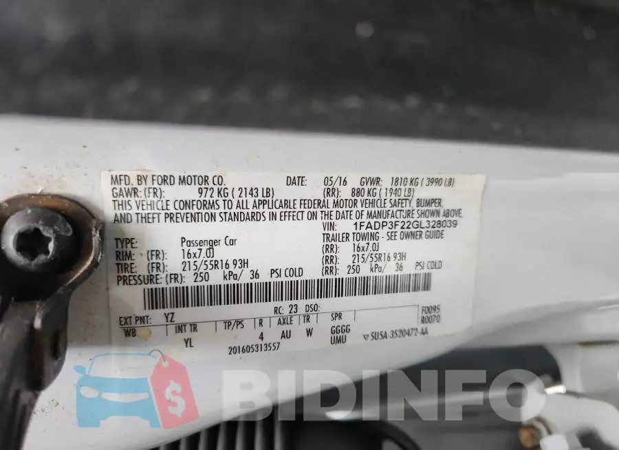 1FADP3F22GL328039 Photo# 12