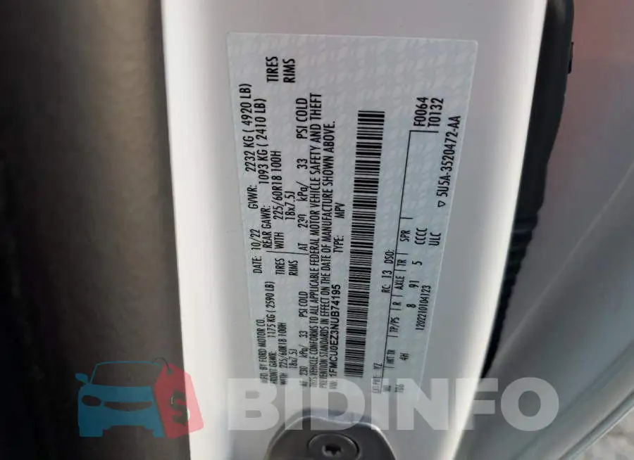 1FMCU0EZ3NUB74195 Photo# 13