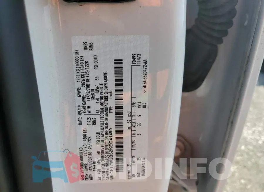 1FT7W2B62KEG41490 Photo# 12