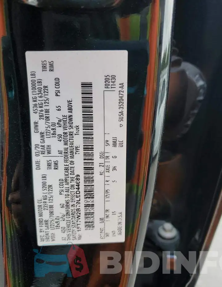 1FT7W2BT9LED44689 Photo# 12