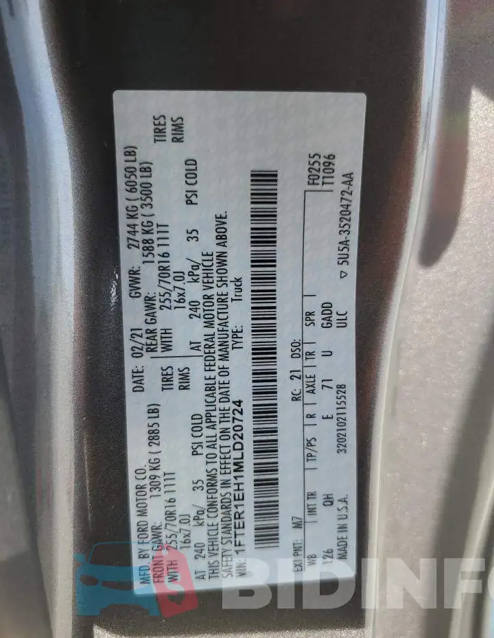 1FTER1EH1MLD20724 Photo# 12