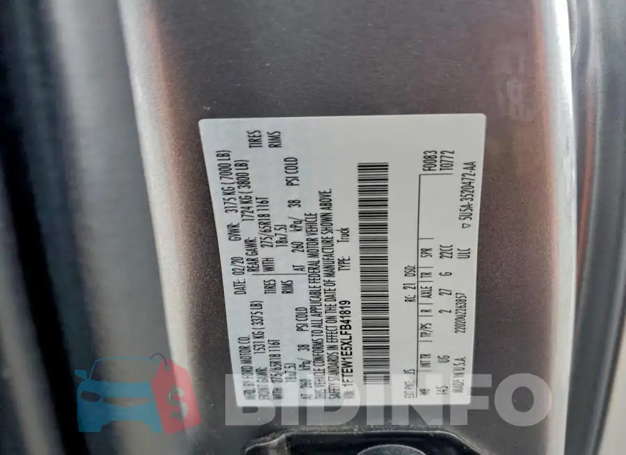 1FTEW1E5XLFB41819 Photo# 12