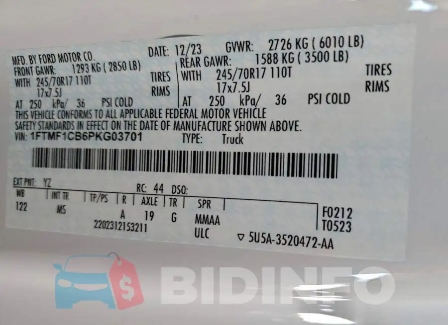1FTMF1CB6PKG03701 Photo# 12