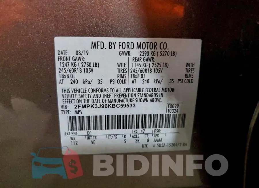 2FMPK3J96KBC59533 Photo# 13
