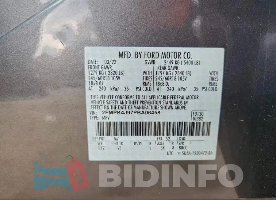 2FMPK4J97PBA06458 Photo# 13