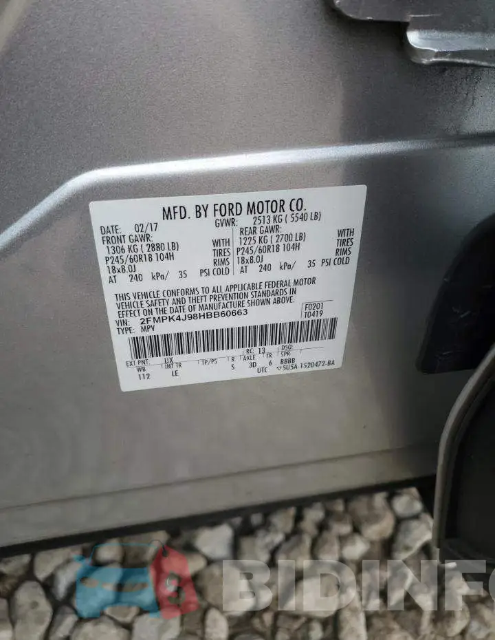 2FMPK4J98HBB60663 Photo# 13