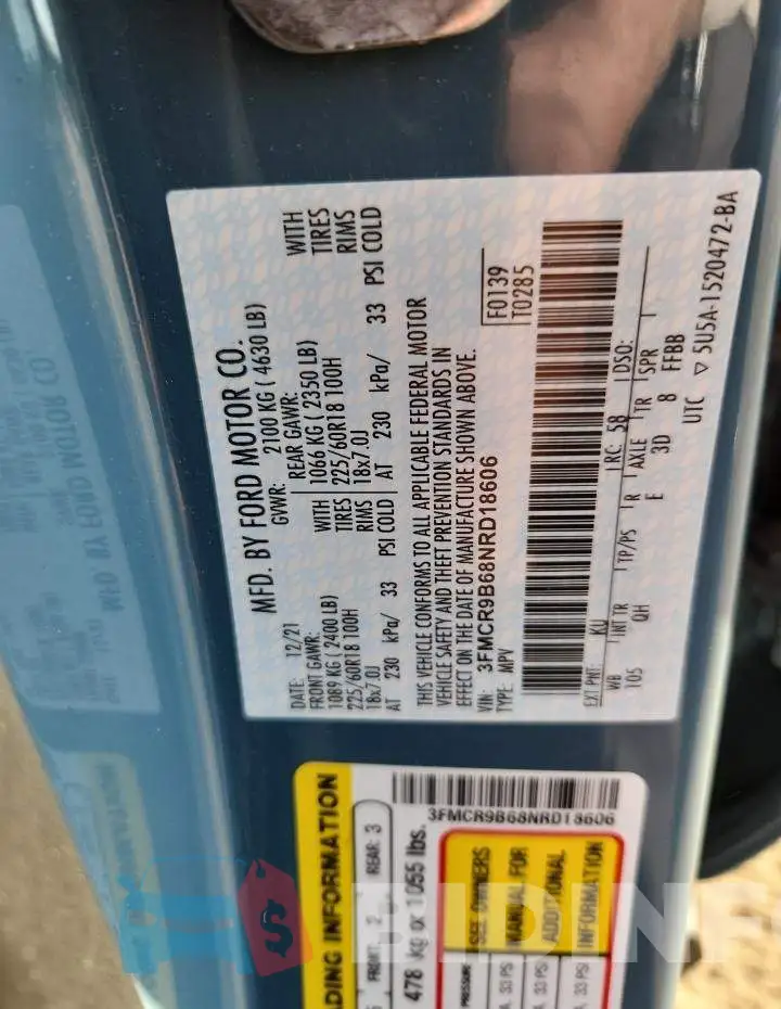 3FMCR9B68NRD18606 Photo# 13