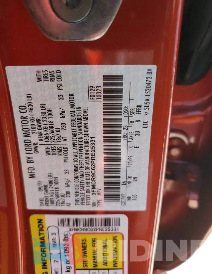 3FMCR9C62PRE25331 Photo# 14