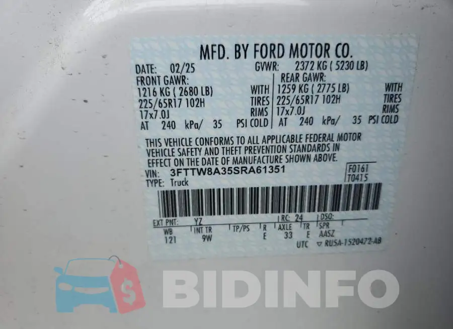 3FTTW8A35SRA61351 Photo# 12