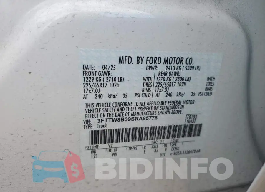 3FTTW8B39SRA85778 Photo# 12