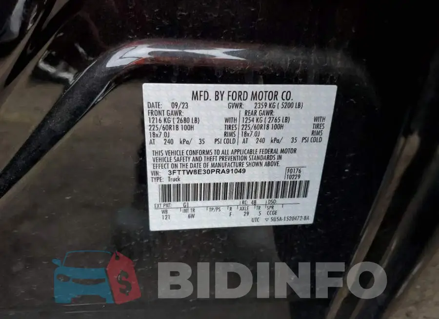 3FTTW8E30PRA91049 Photo# 13