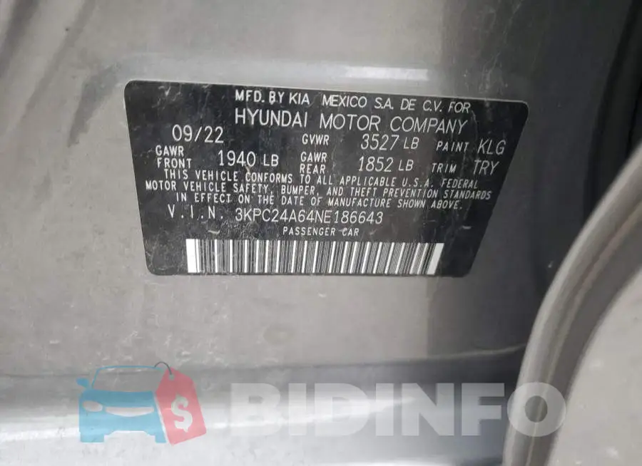 3KPC24A64NE186643 Photo# 12