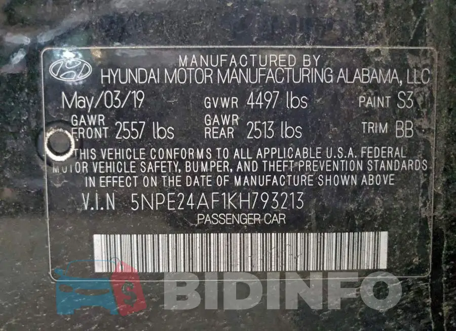 5NPE24AF1KH793213 Photo# 12