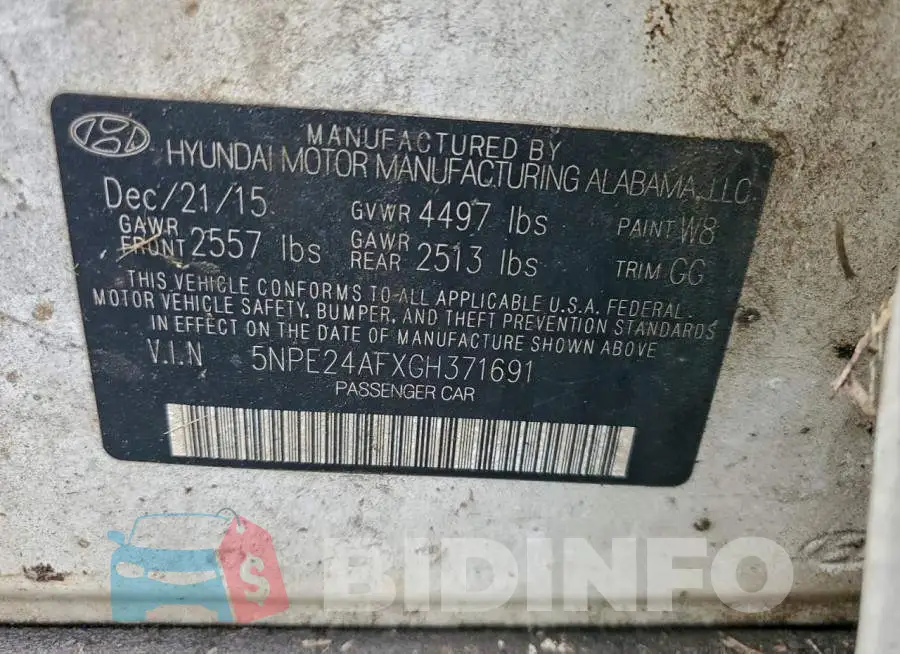 5NPE24AFXGH371691 Photo# 12