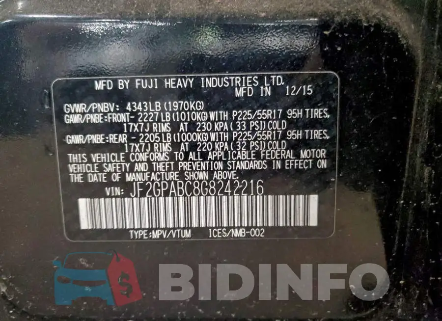 JF2GPABC8G8242216 Photo# 12