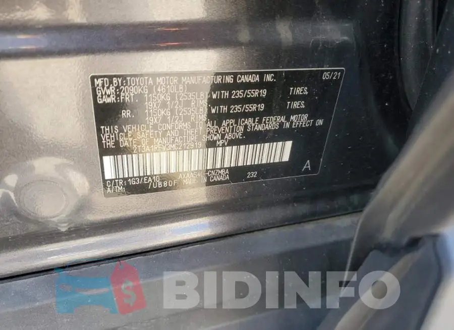 2T3A1RFV3MC212919 Photo# 13