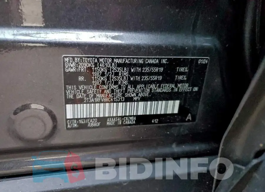 2T3A1RFV8RC415313 Photo# 13