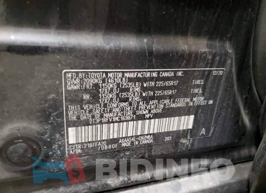 2T3P1RFV1MC169871 Photo# 13
